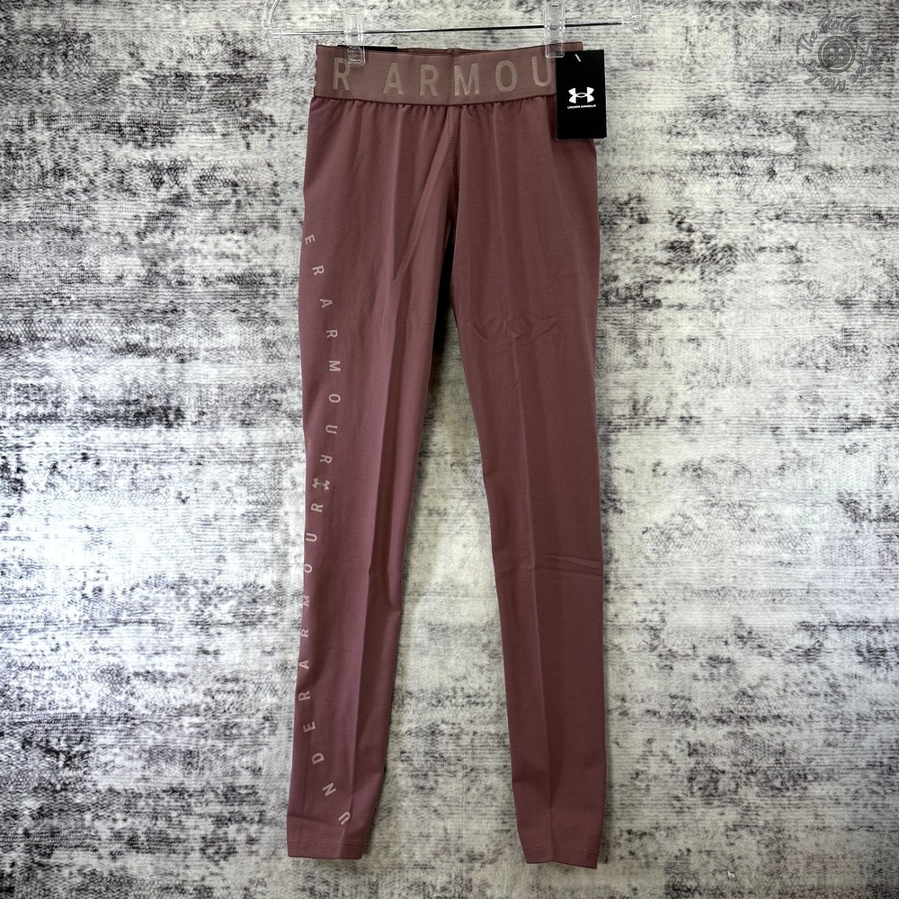 NWT - Under Armour Heat Gear Favorite Graphic Leggings - Mauve Pink - Women's XS